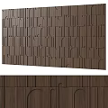 Modern Decorative Wooden Background Wall With Geometric Panel Patterns And Textured Design 3d model