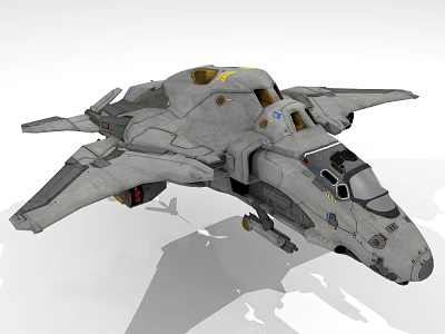 Futuristic Sci fi Spaceship 3D Model Featuring Gray Design And Detailed Parts 3d model