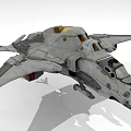 Futuristic Sci fi Spaceship 3D Model Featuring Gray Design And Detailed Parts