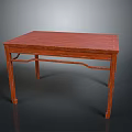 Solid Red Wood Rectangular Dining Table With Smooth Surface And Sturdy Legs