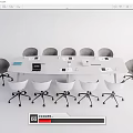 Modern Conference Table Designs With Glass Wooden Tops And Gray Black Brown Office Chairs