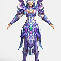 Tech Exhibition Hall Displaying Intricate Purple Armor Adorned With Blue Green Gems