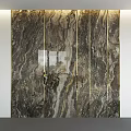 Elegant Modern Wall Decor With Marble Texture And Gold Accent Lines 3d model