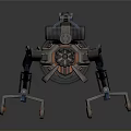 Mechanical Robotic Structure Featuring Multiple Legs Wheels Control Box And Bracket