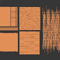 Natural Rustic Wall Decor With Bamboo Wooden Grid Striped Woven Patterns