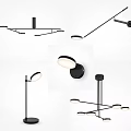 Modern Minimalist Lighting Combinations With Black Pendant Wall And Floor Lamps