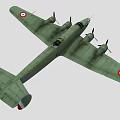 Green Vintage Fighter Aircraft With Multiple Propellers And Round Wing Insignia