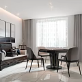 New Chinese Chess and Card Room Chess and Mahjong Room 3d model