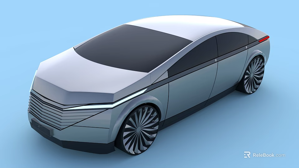 Modern Sleek Concept Car With Silver Body Smooth Lines And Futuristic Wheels 3d model 