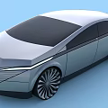 Modern Sleek Concept Car With Silver Body Smooth Lines And Futuristic Wheels
