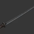 Elegant Traditional Samurai Katana Weapon With Wooden Handle Sharp Metal Blade