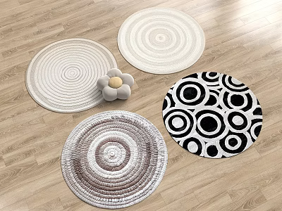Modern Round Carpet Fabric Carpet Cream Style Carpet Home Style Carpet Round Cream Style Carpet 3d model