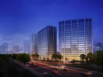 modern hotel building high-rise residential high-rise office building 3d model