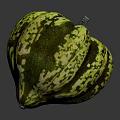 Vibrant Heart Shaped Pumpkin with Green Yellow Spotted Pattern as Decorative Plant
