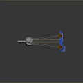 Mechanical Weapon Design With Silver Component Brown Long Rod Blue Parts And Yellow Wheels