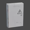 Industrial Metal Electrical Control Box with Lightning Warning Symbol and Grounding Safety Mark