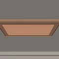 Modern Square Flush Mount Ceiling Light With Copper Frame And White Panel 3d model