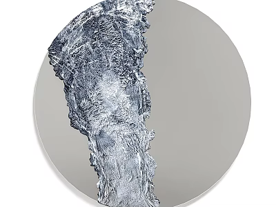 Round Modern Artistic Mirror With Intricate Glacier Rock Texture Decoration 3d model