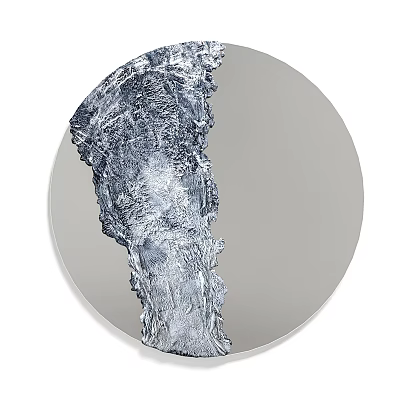 Round Modern Artistic Mirror With Intricate Glacier Rock Texture Decoration 3d model