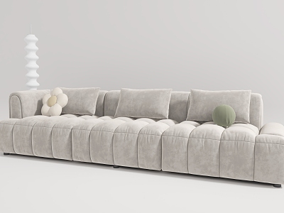 Cream Style Sofa French Style Simple Sofa Three-Seat Sofa 3d model