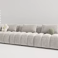 Cream Style Sofa French Style Simple Sofa Three-Seat Sofa 3d model
