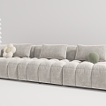 Cream Style Sofa Sofa French Style Simple Sofa Sofa Three-Seat Sofa 3d model