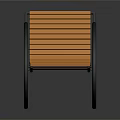 Modern Rocking Chair With Wooden Slats Seat And Black Metal Curved Frame