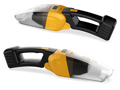 Yellow And Black Handheld Vacuum Cleaner With Transparent Dust Cup For Daily Use 3d model
