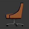 Orange Office Chair with Diamond Tufted Back Wooden Armrests and Swivel Base
