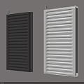 Modern Black and White Radiators Mounted on Wall for Home Heating 3d model