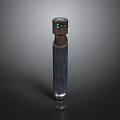 Blue And Black Cylindrical Device With Three Blue Indicators And Button On Top