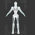 Futuristic Humanoid Robot Game Movie Character With Yellow Black Mechanical Armor
