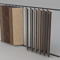 Display Shelves with Various Wood Grain Samples Neatly Arranged for Material