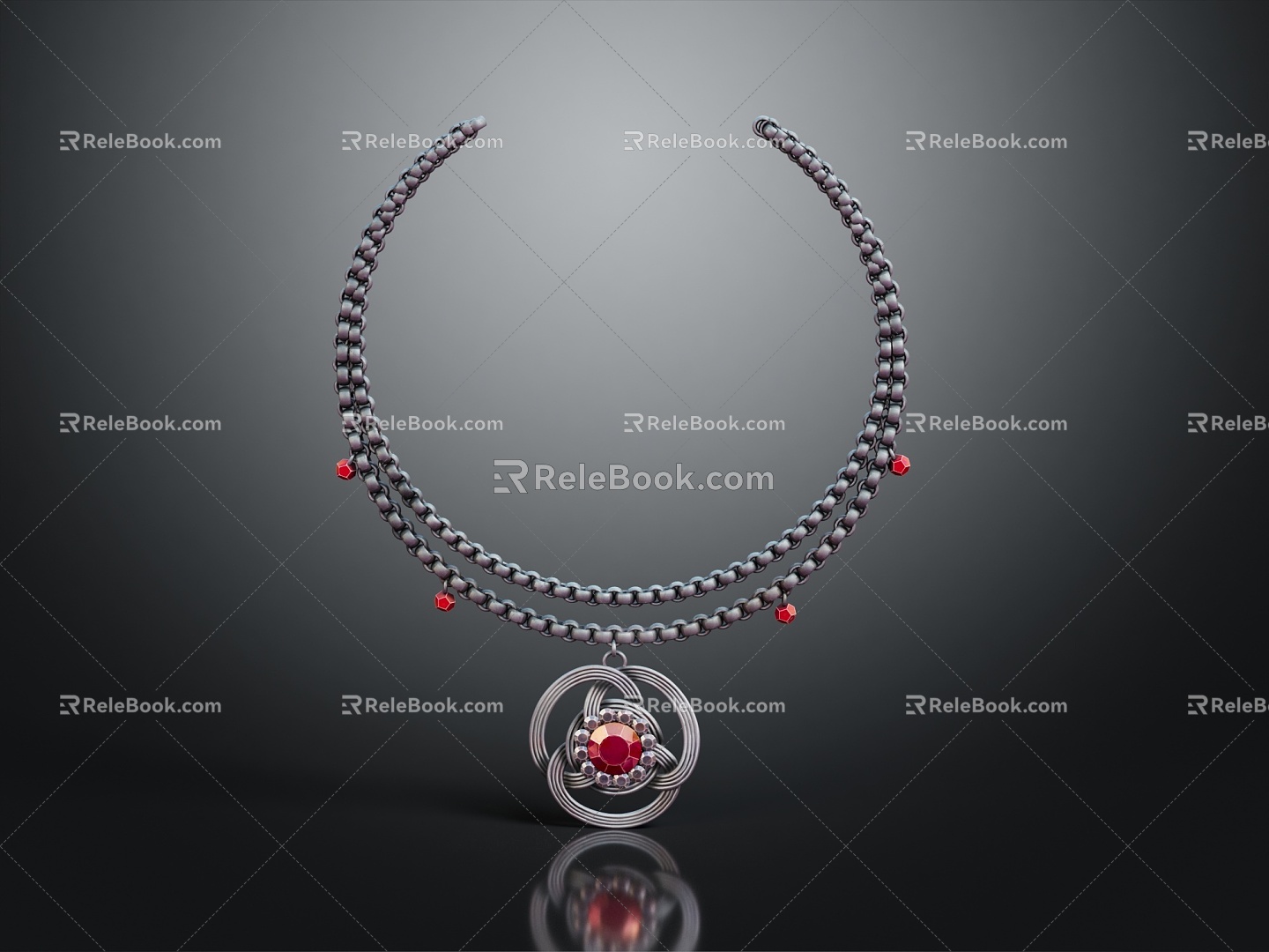 Modern Necklace Pendant 3d model