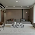 Modern Living Dining Room Interior Design With Sofa TV Fireplace And Marble Coffee Table