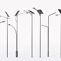 Outdoor Solar Powered Street Lights With Various Design Light Poles And Panels