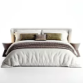 Modern Soft Upholstered Single Bed With Cozy Bedding Decorative Pillows And Matching Bedside Table
