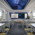 Modern Classroom Artificial Intelligence Classroom Robot Technology Classroom Manual Room 3d model
