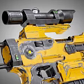 Yellow Tactical Assault Rifle with Scope Magazine and Ergonomic Grip Modern Military Weapon Design