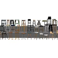 Various Modern Bar Stools With Different Styles Materials And Designs For Home Use 3d model