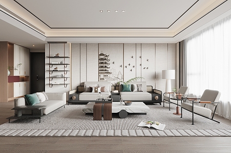 New Chinese Living Room 3d model