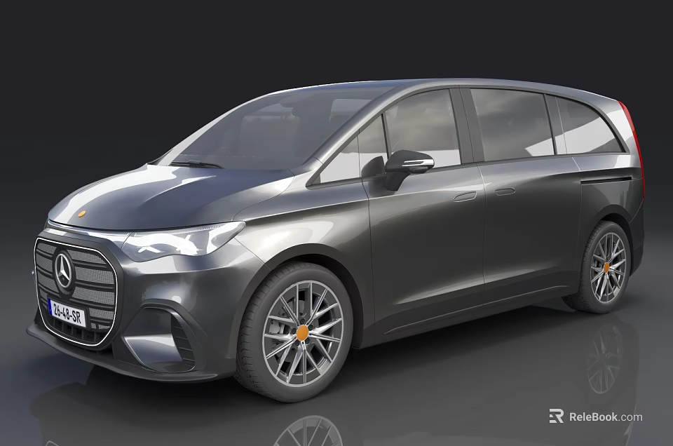 Modern Gray MPV Car With Sleek Exterior Body Lines And Alloy Wheels 3d model 