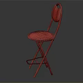 Stylish Folding Leisure Chair With Metal Frame Round Seat And Comfortable Backrest
