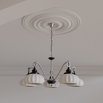 French Middle Chandelier 3d model