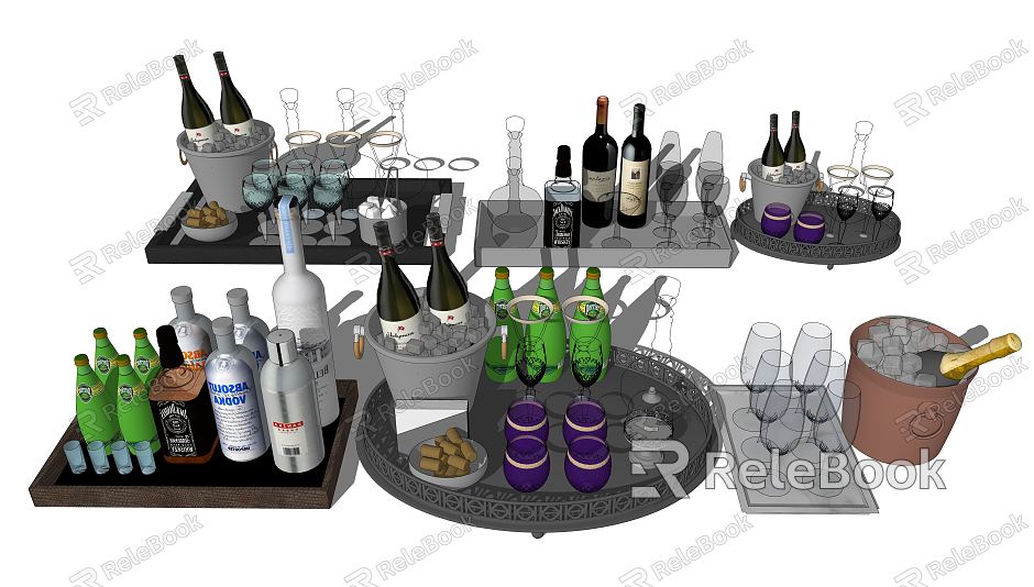 Modern wine bottle wine utensils model