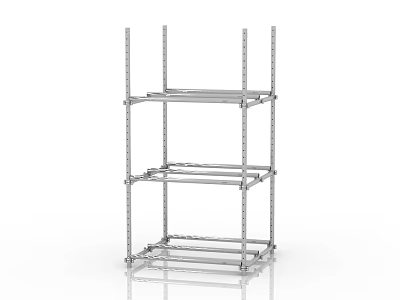 Sturdy Metal Display Rack With Multi Tier Adjustable Shelves For Storage 3d model