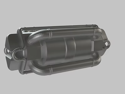 Industrial Mechanical Metal Component With Cylindrical Body And Ring Structure Design 3d model