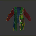 Dark Textured Long Sleeve Coat With Functional Pockets And Straps For Everyday Use