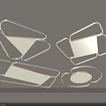 Modern LED Ceiling Lights With Stylish Geometric Curved And Angular Design Shapes 3d model