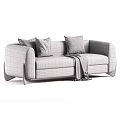 Modern Stylish Fabric Double Seater Sofa With Multiple Color Choices And Decorative Throw Pillows